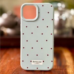 iPhone 15 case - Polka Dot Phone Case - pastel Blue